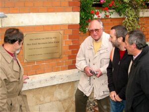 Joachim Liebers, Ernst Hirsch, Andreas Heine und der Direktor der Kustodie der TUD Klaus Mauersberger (v.l.n.r.)